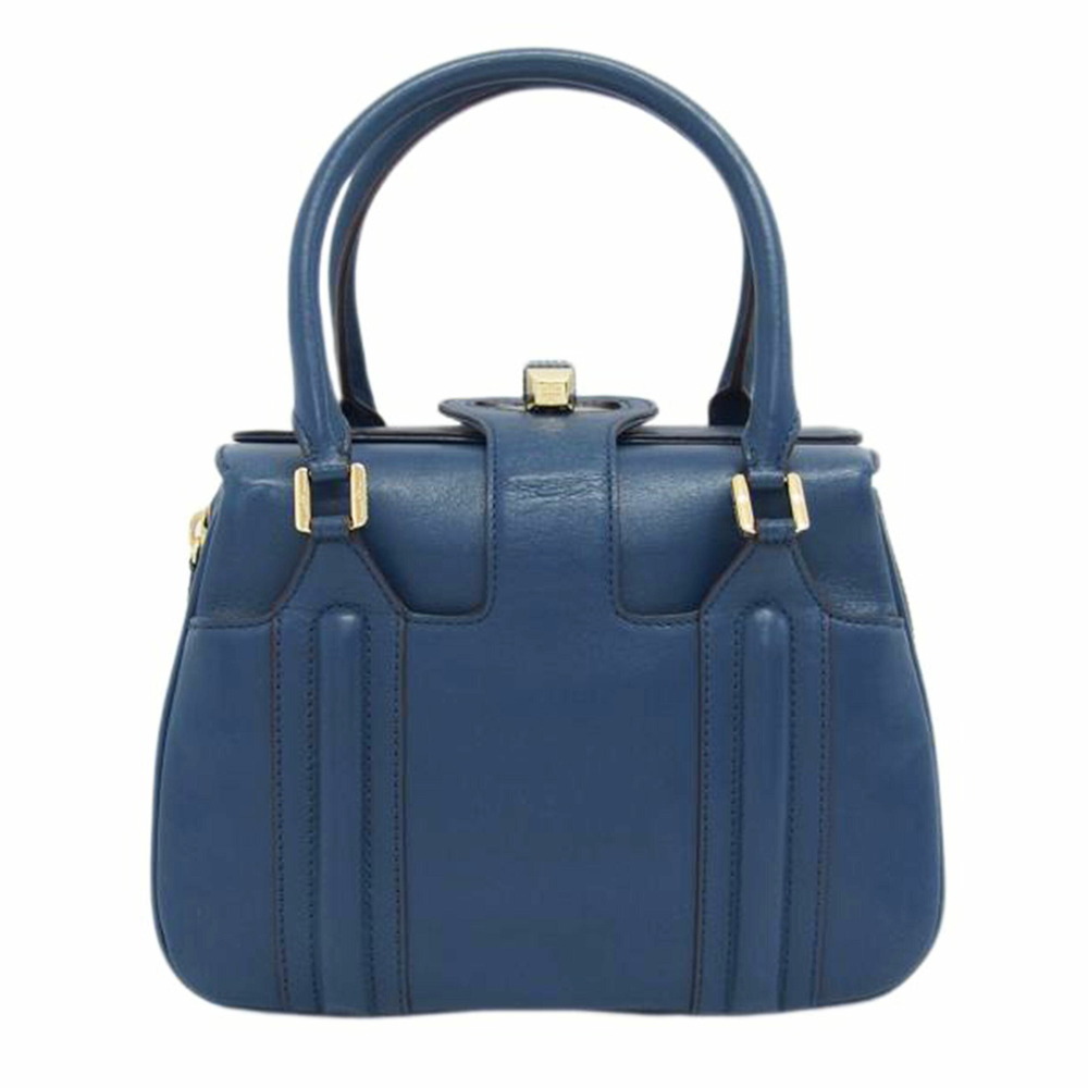 Tory Burch Side Zip Leather Handbag Blue